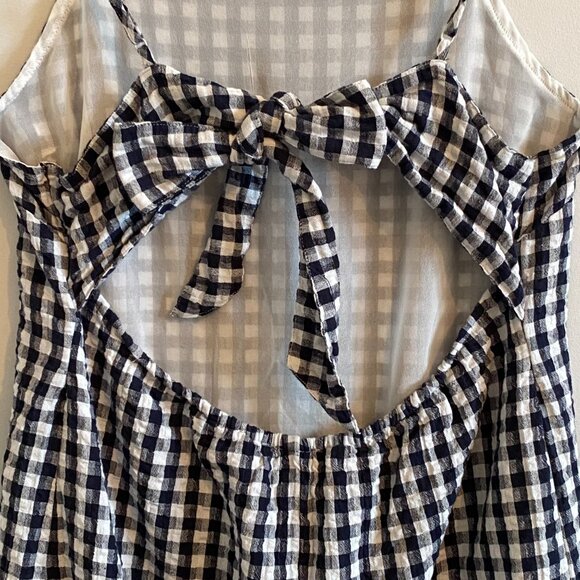 NWOT American Eagle Gingham Cotton Summer Dress Open Back Black and White - Picture 8 of 10